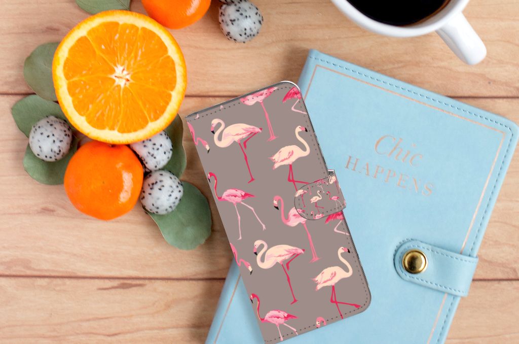 Xiaomi Redmi 10C Telefoonhoesje met Pasjes Flamingo
