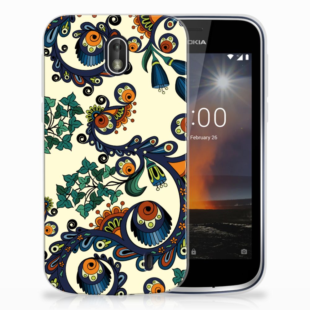 Siliconen Hoesje Nokia 1 Barok Flower