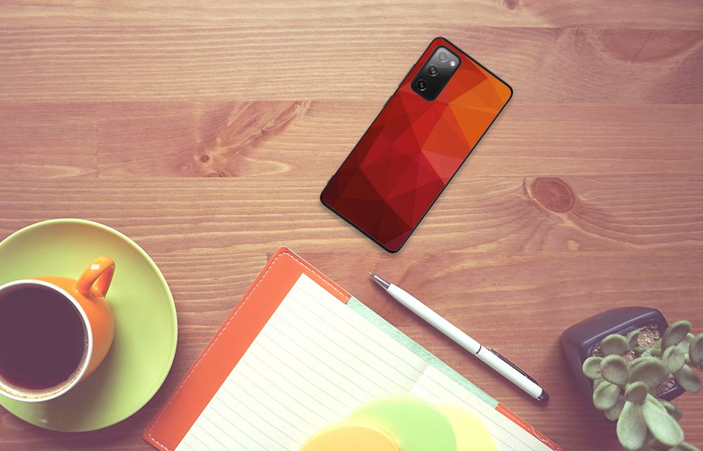 Backcover voor Samsung Galaxy S20 FE Polygon Red B2C Telecom
