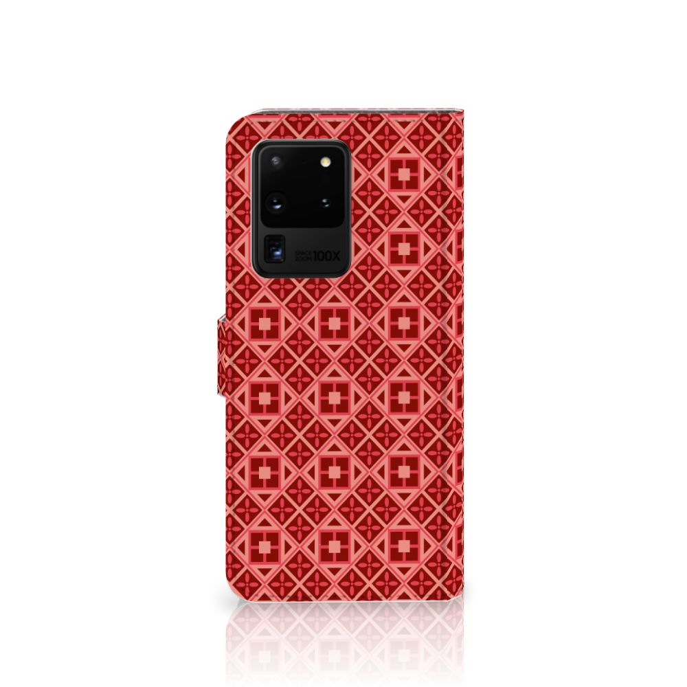Samsung Galaxy S20 Ultra Telefoon Hoesje Batik Rood