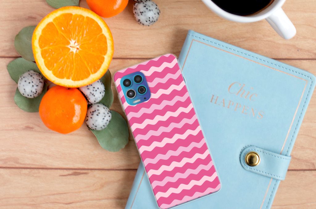 Motorola Moto G100 TPU bumper Waves Pink B2C Telecom