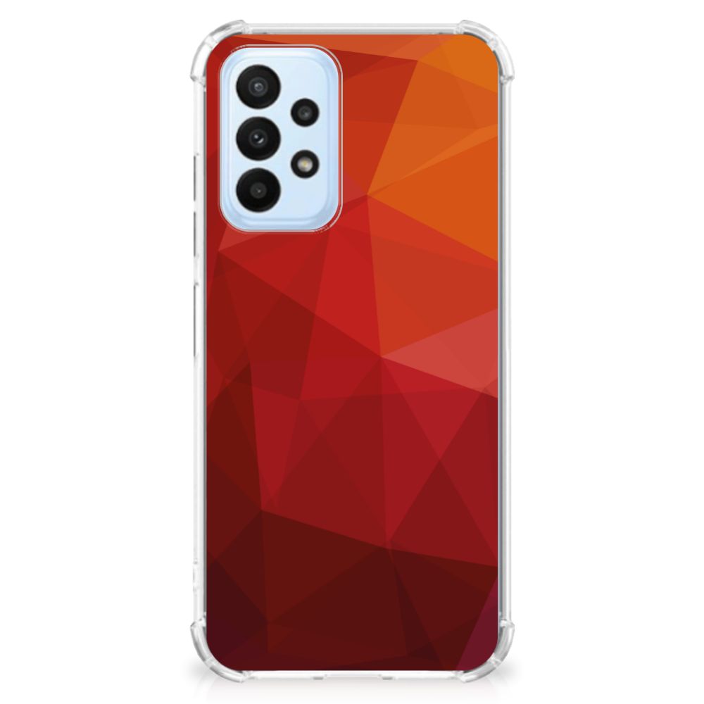 Shockproof Case voor Samsung Galaxy A23 Polygon Red - B2C Telecom