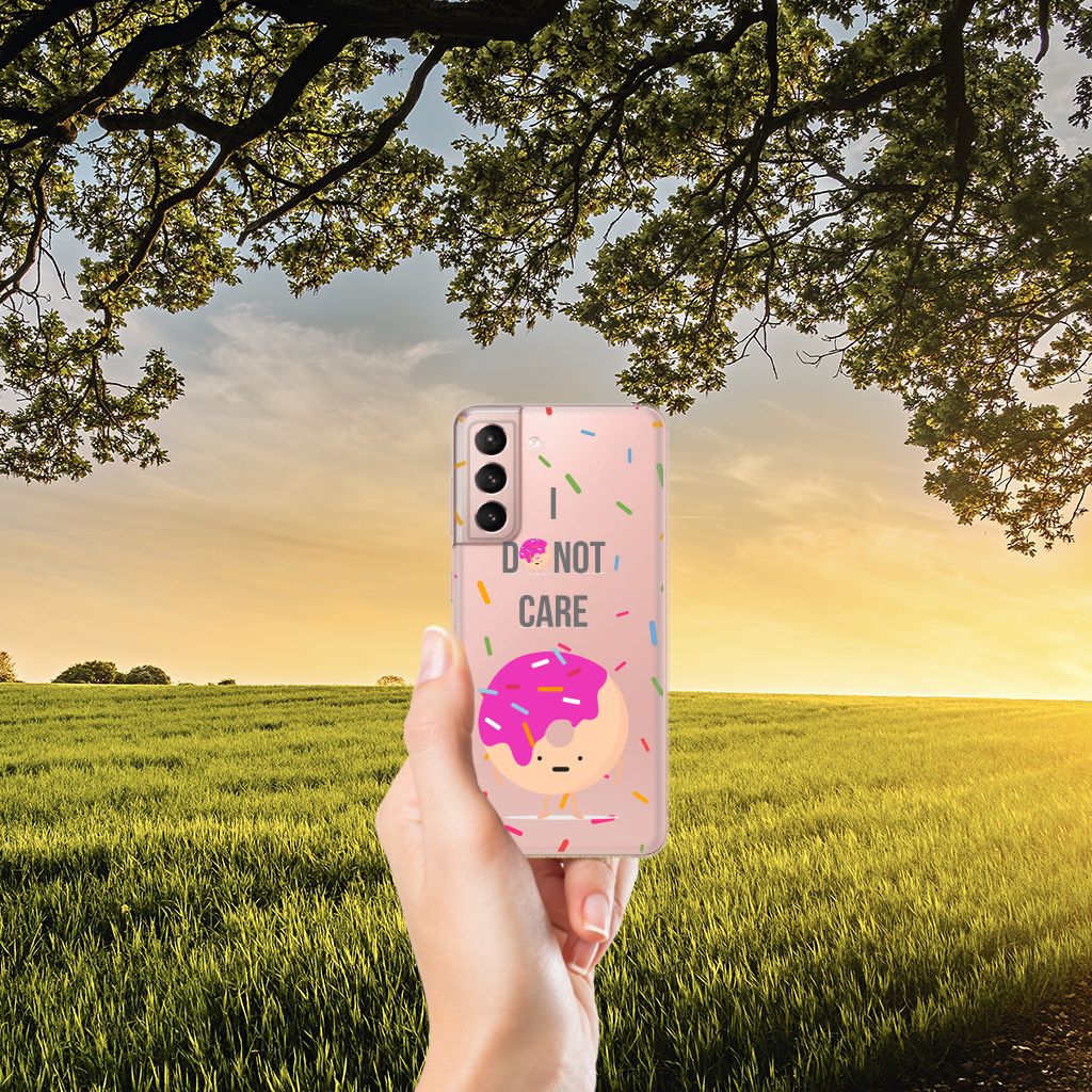 Samsung Galaxy S21 Siliconen Case Donut Roze B2C Telecom