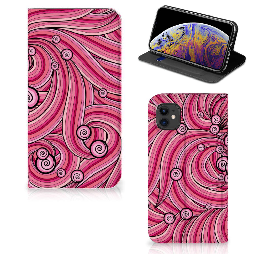 Apple iPhone 11 Bookcase Swirl Pink
