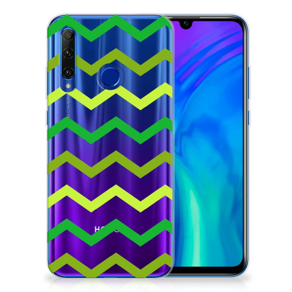 Honor 20 Lite TPU bumper Zigzag Groen