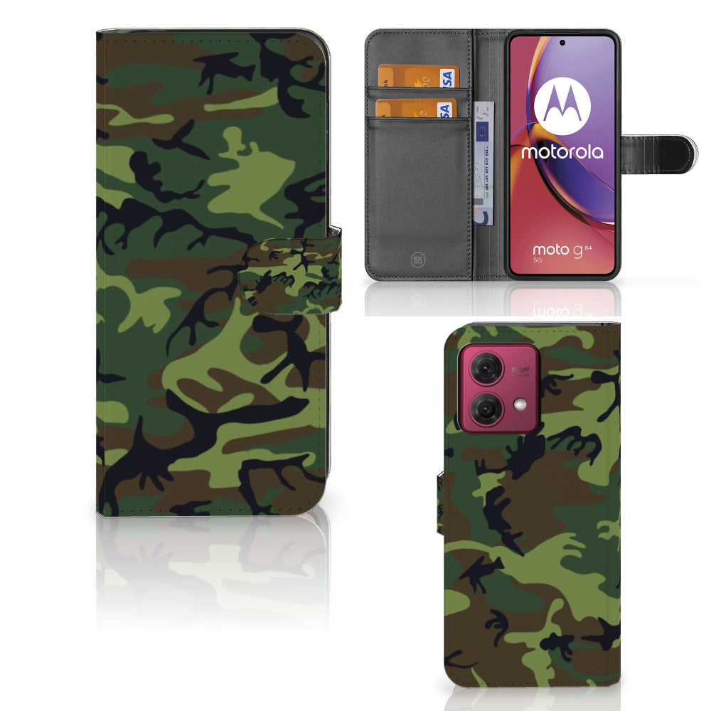 Motorola Moto G84 Telefoon Hoesje Army Dark