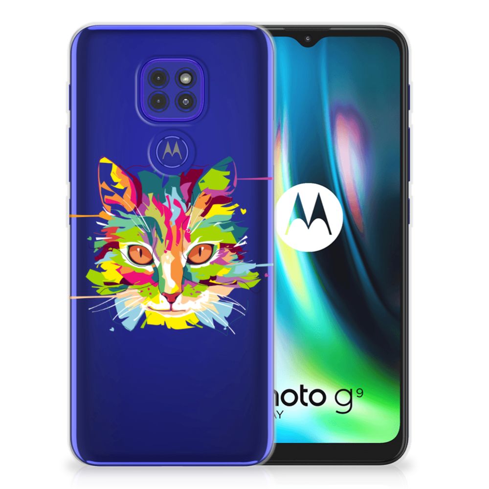 Motorola Moto G9 Play | E7 Plus Telefoonhoesje met Naam Cat Color B2C Telecom