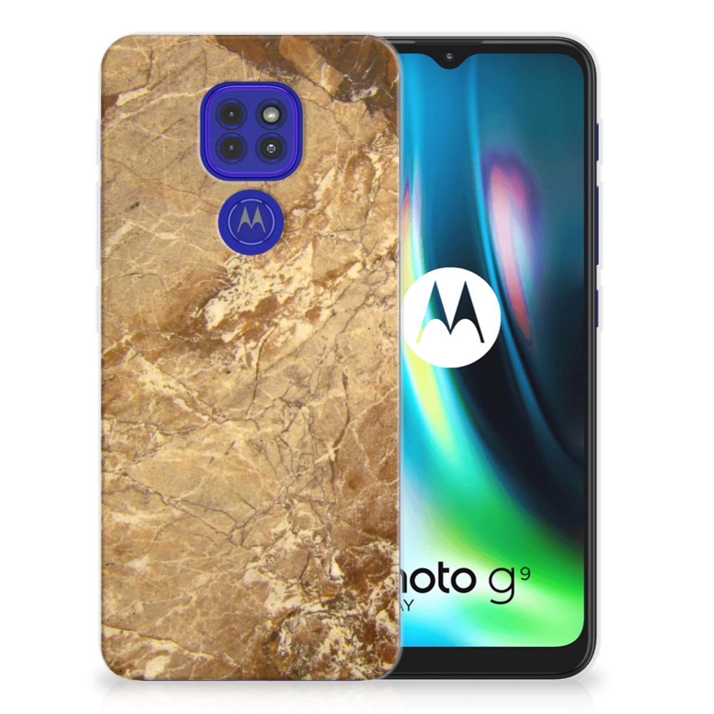 Motorola Moto G9 Play | E7 Plus TPU Siliconen Hoesje Marmer Creme B2C Telecom