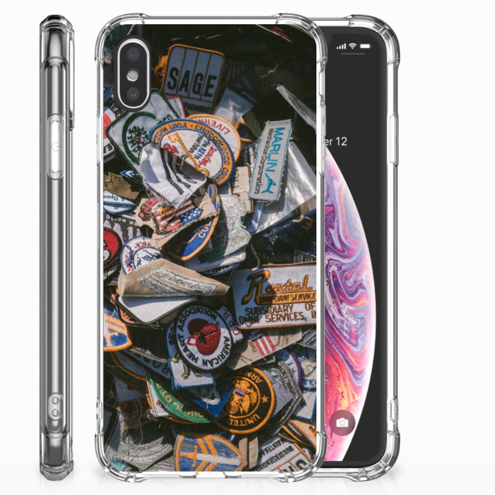 Apple iPhone Xs Max Anti-shock Hoesje met foto Badges