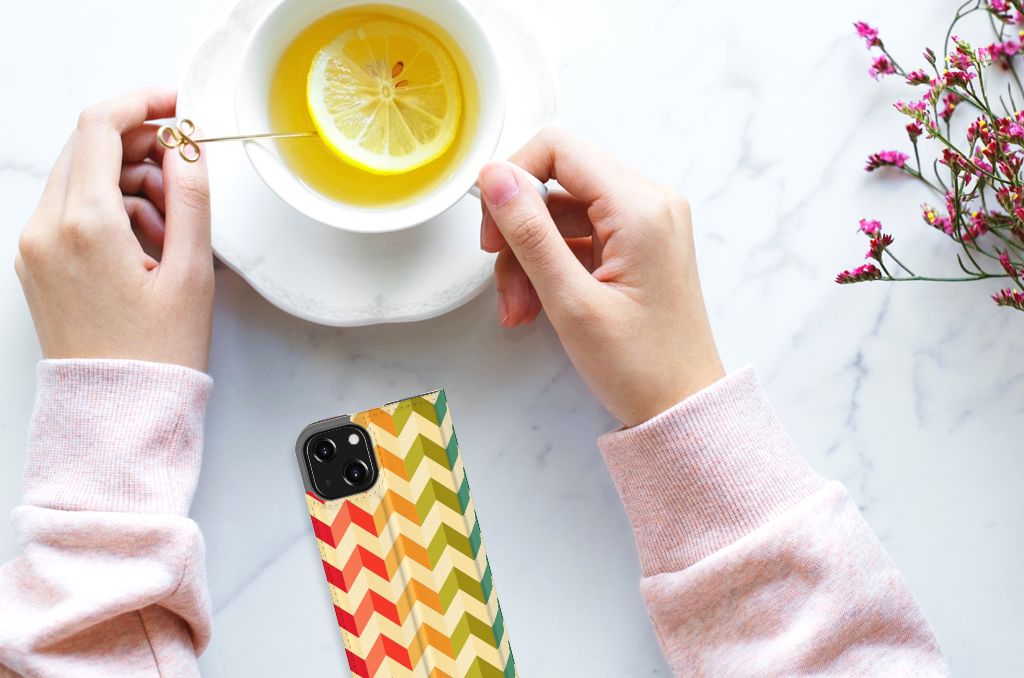 iPhone 13 Mini Hoesje met Magneet Zigzag Multi Color - B2C Telecom