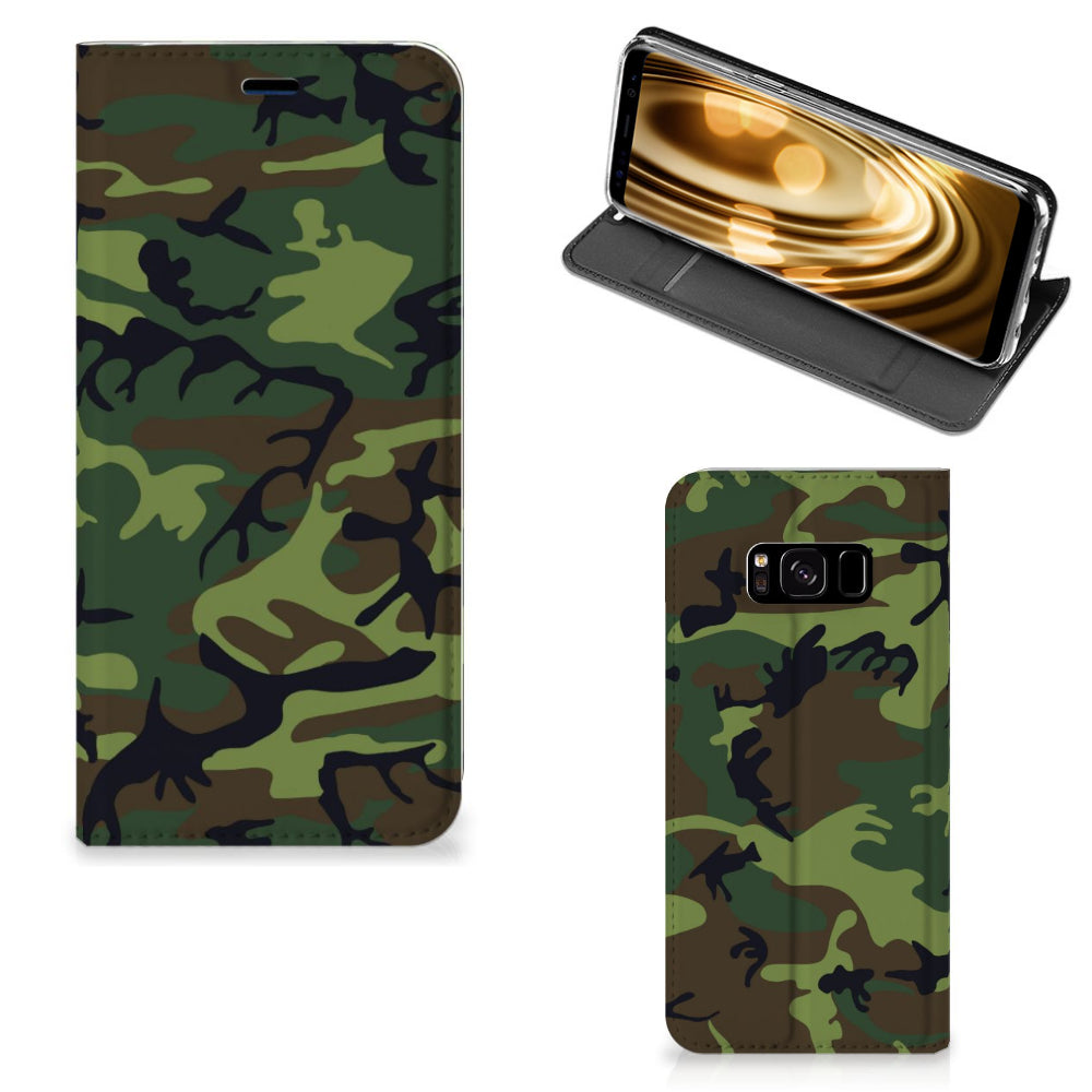 Samsung Galaxy S8 Hoesje met Magneet Army Dark