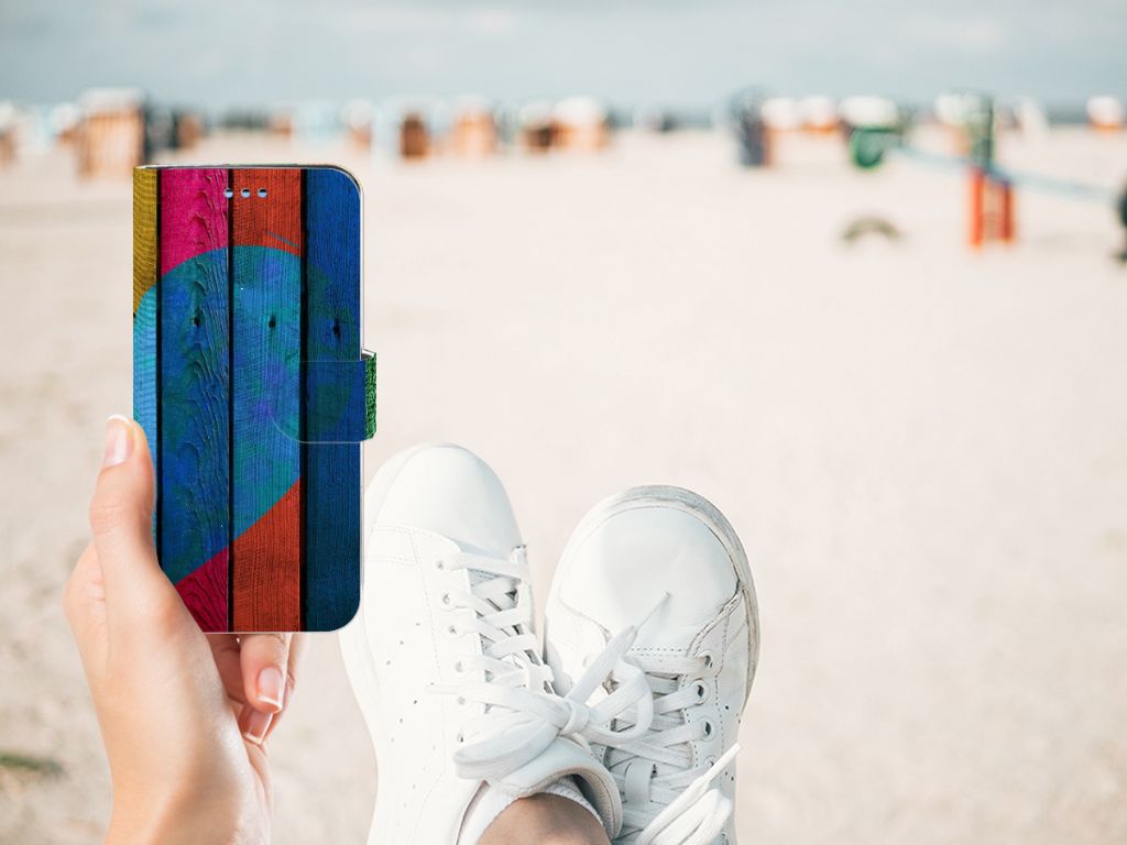 Samsung Galaxy S9 Book Style Case Wood Heart - Cadeau voor je Vriend