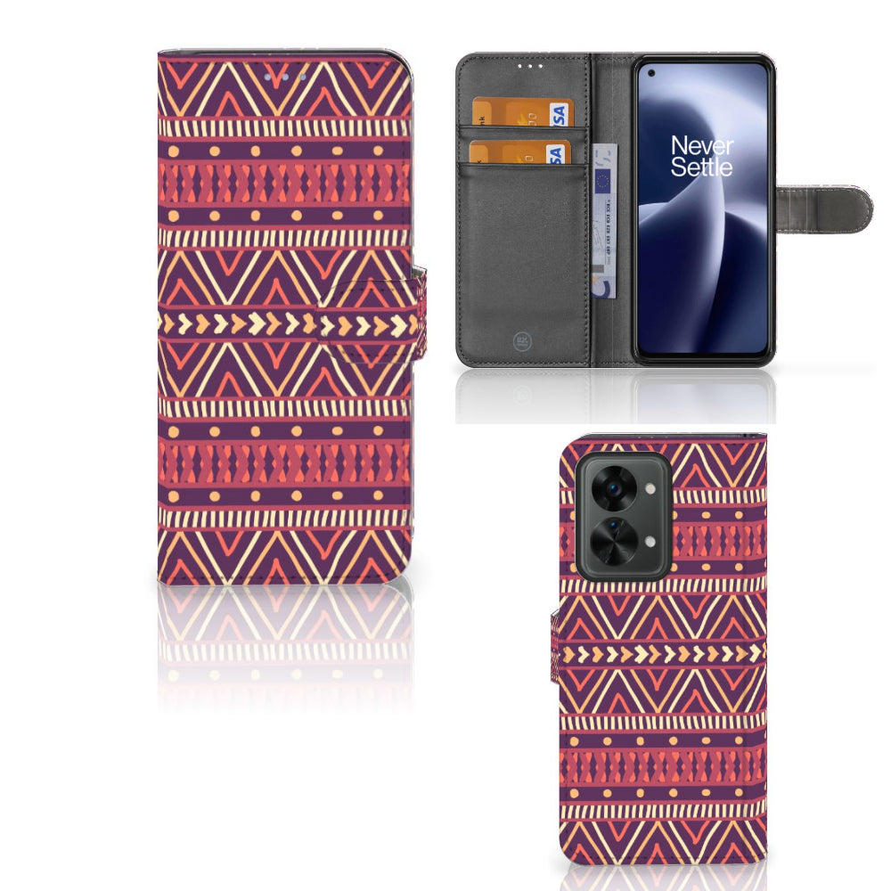 OnePlus Nord 2T Telefoon Hoesje Aztec Paars
