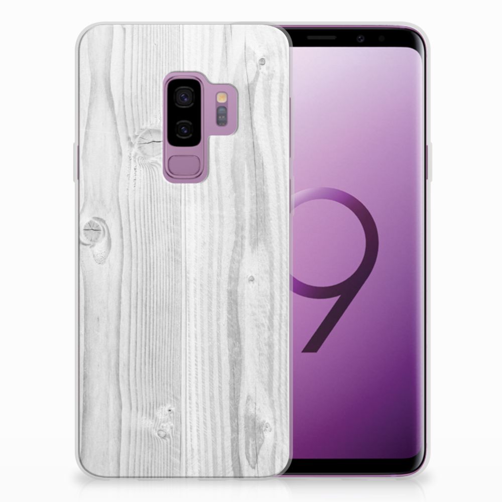 Samsung Galaxy S9 Plus Bumper Hoesje White Wood