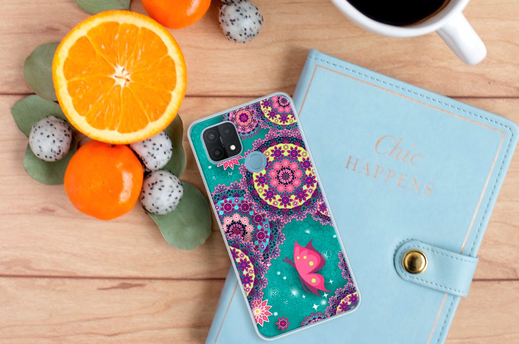 OPPO A15 Hoesje maken Cirkels en Vlinders B2C Telecom