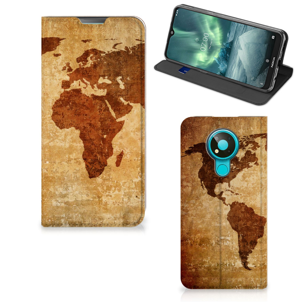 Nokia 3.4 Book Cover Wereldkaart - B2C Telecom