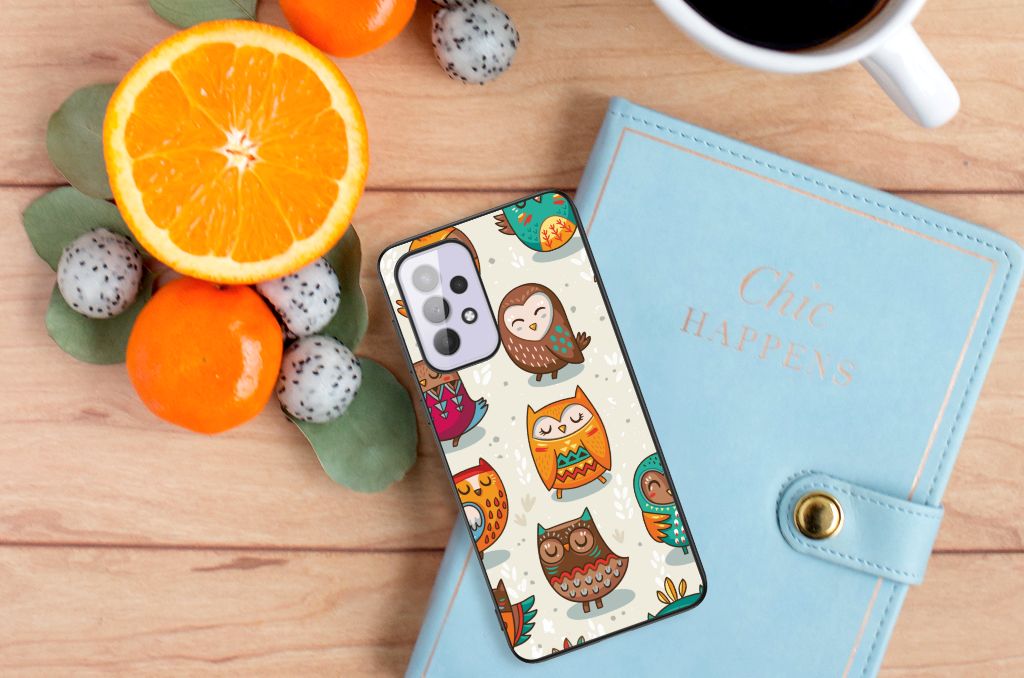 Samsung Galaxy A33 5G Dierenprint Telefoonhoesje Vrolijke Uilen B2C Telecom