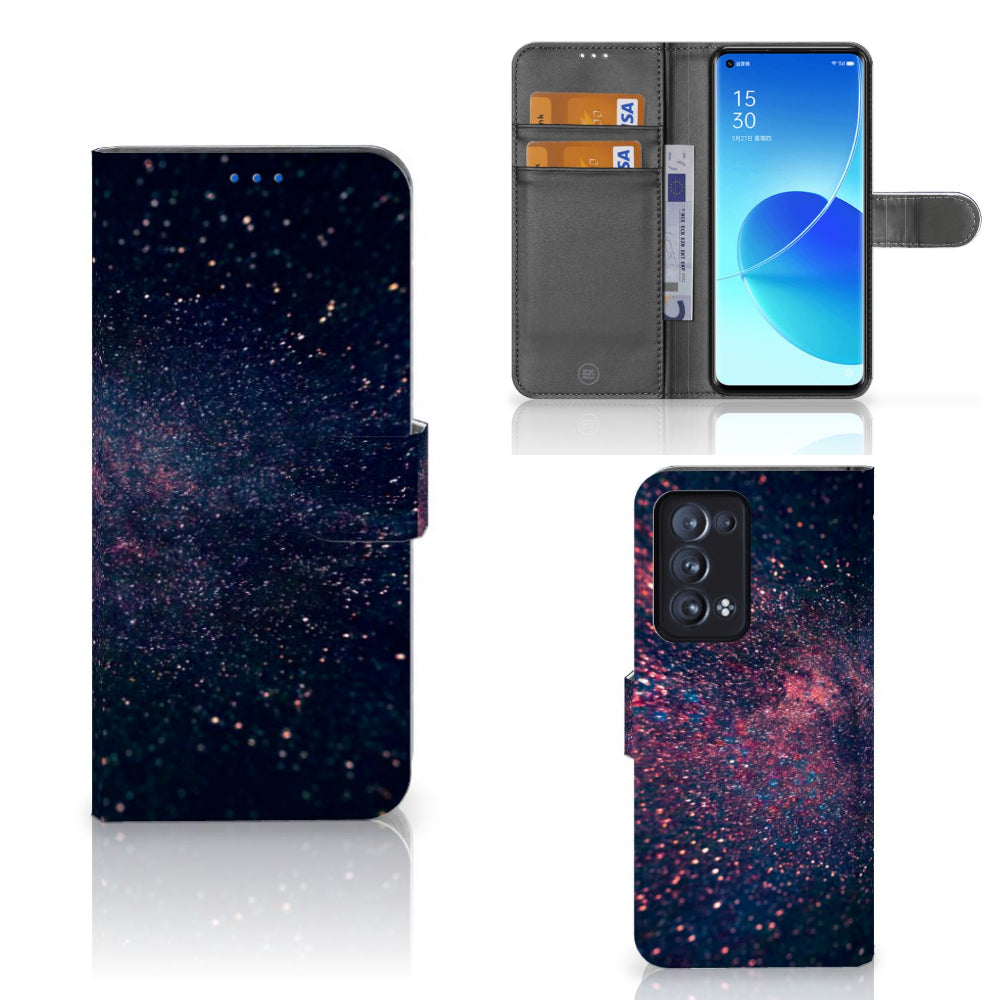 OPPO Reno 6 Pro Plus 5G Book Case Stars