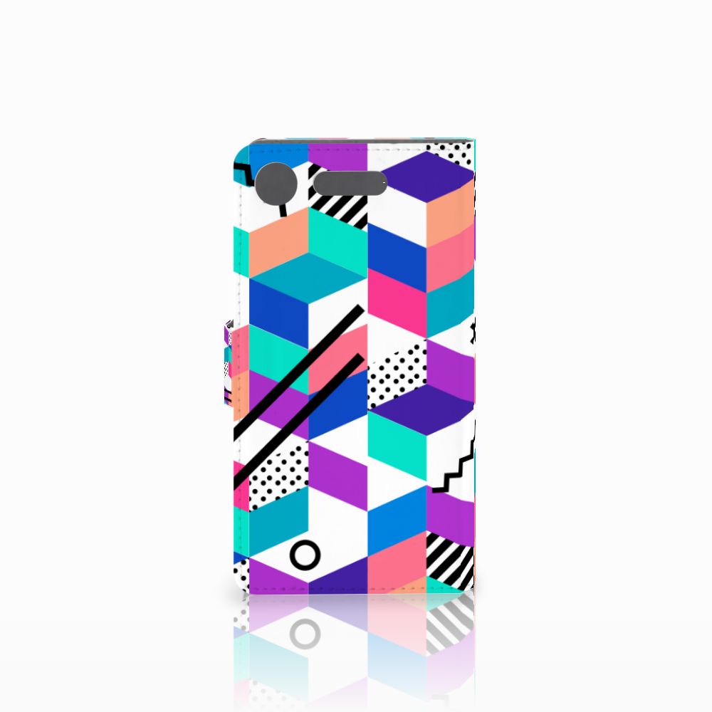 Sony Xperia XZ1 Book Case Blokken Kleurrijk