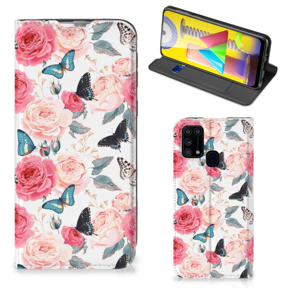 Samsung Galaxy M31 Smart Cover Butterfly Roses - B2C Telecom