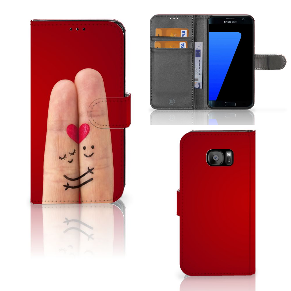 Samsung Galaxy S7 Edge Wallet Case met Pasjes Liefde - Origineel Romantisch Cadeau