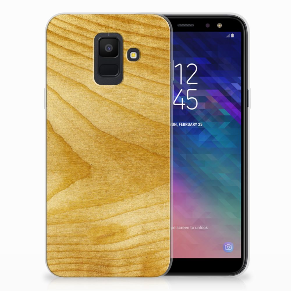 Samsung Galaxy A6 (2018) Bumper Hoesje Licht Hout