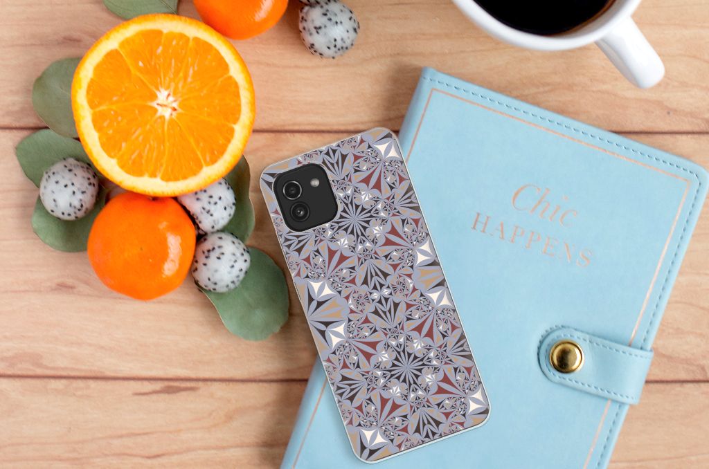 Samsung Galaxy A03 TPU Siliconen Hoesje Flower Tiles B2C Telecom