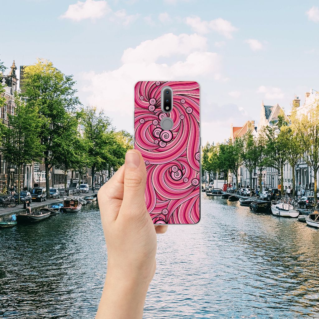 Nokia 2.4 Hoesje maken Swirl Pink