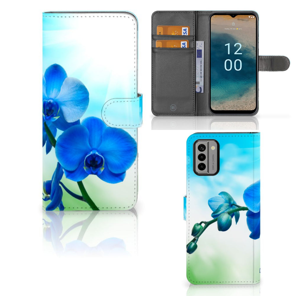 Nokia G22 Hoesje Orchidee Blauw - Cadeau voor je Moeder