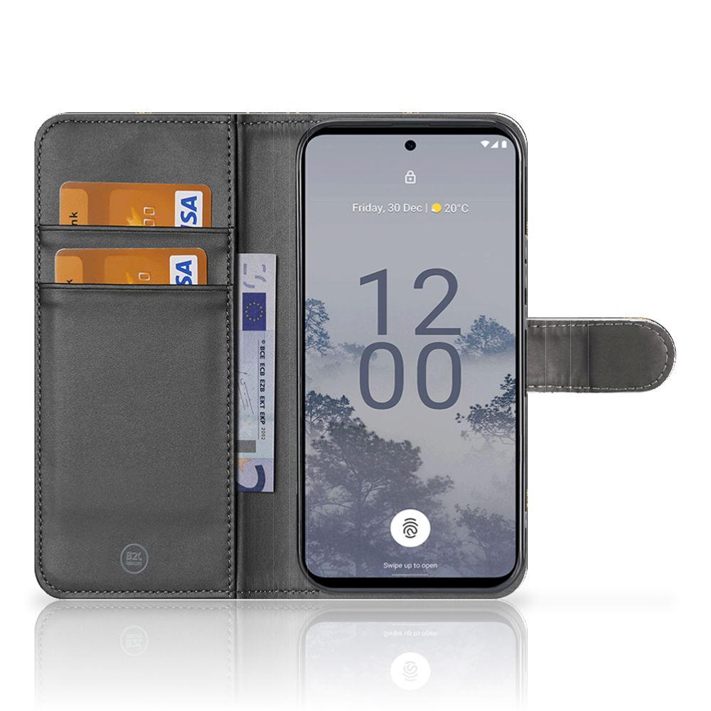 Telefoonhoesje met Pasjes voor Nokia X30 Leopards