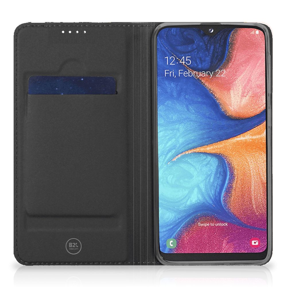 Samsung Galaxy A20e Stand Case Zwart Roze Vormen