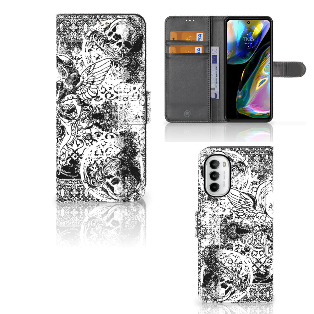 Telefoonhoesje met Naam Motorola Moto G52 | Moto G82 Skulls Angel