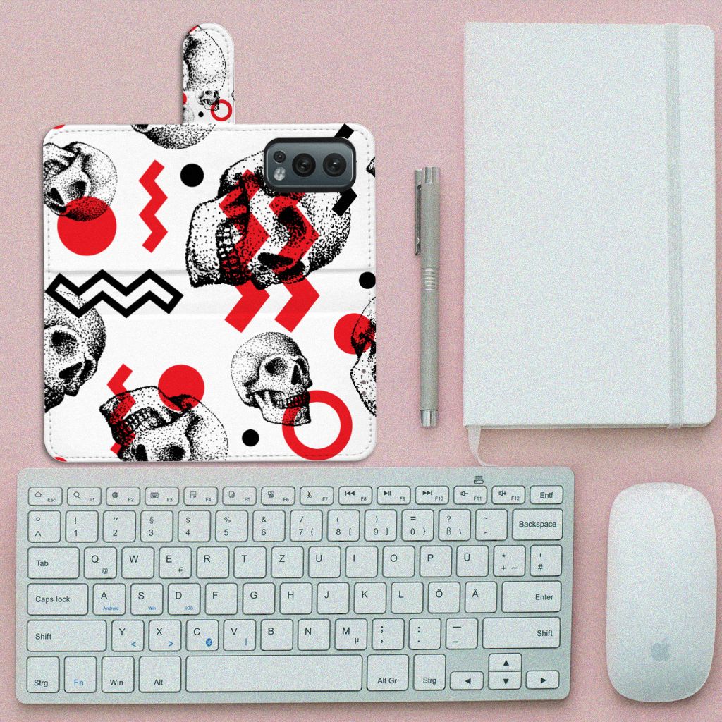 Telefoonhoesje met Naam OnePlus Nord 2 5G Skull Red