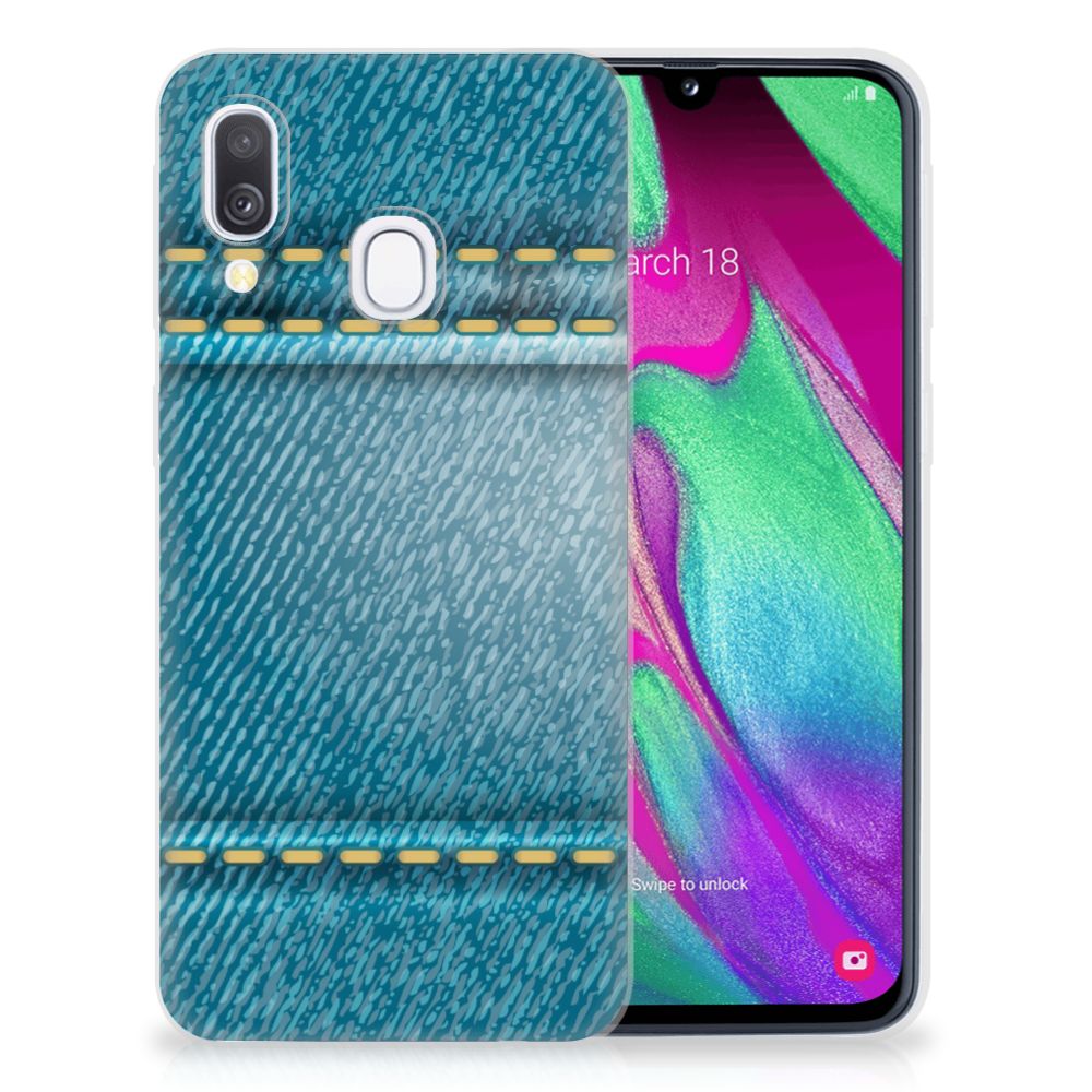 Samsung Galaxy A40 Silicone Back Cover Jeans