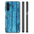 Samsung Galaxy A14 5G Houten Print Telefoonhoesje Wood Blue met blauw houten print design