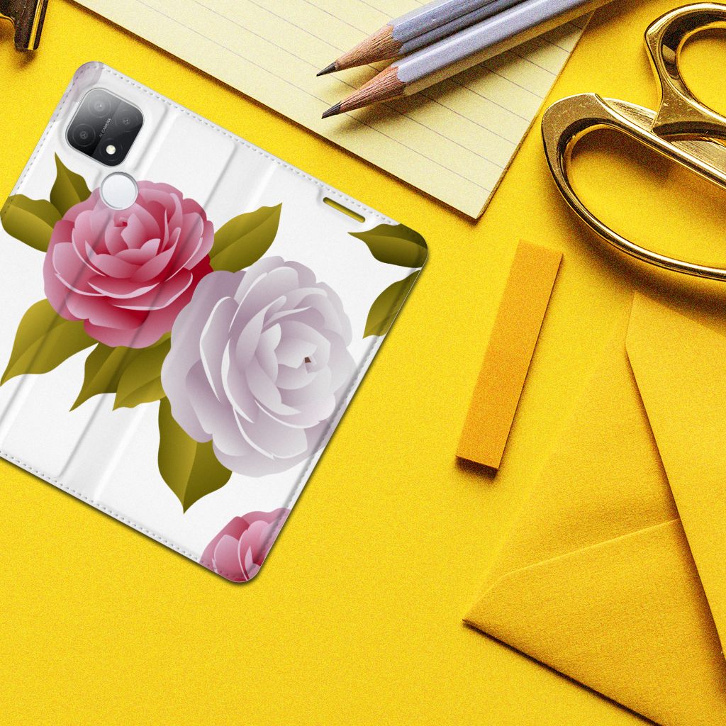 OPPO A15 Smart Cover Roses - B2C Telecom