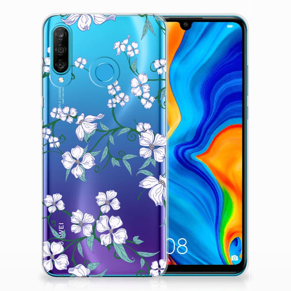 Huawei P30 Lite Uniek TPU Case Blossom White