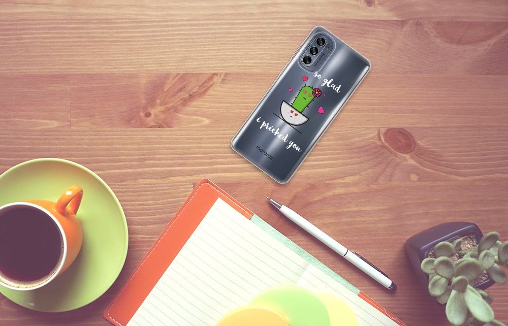 Motorola Moto G62 5G Telefoonhoesje met Naam Cactus Glad B2C Telecom