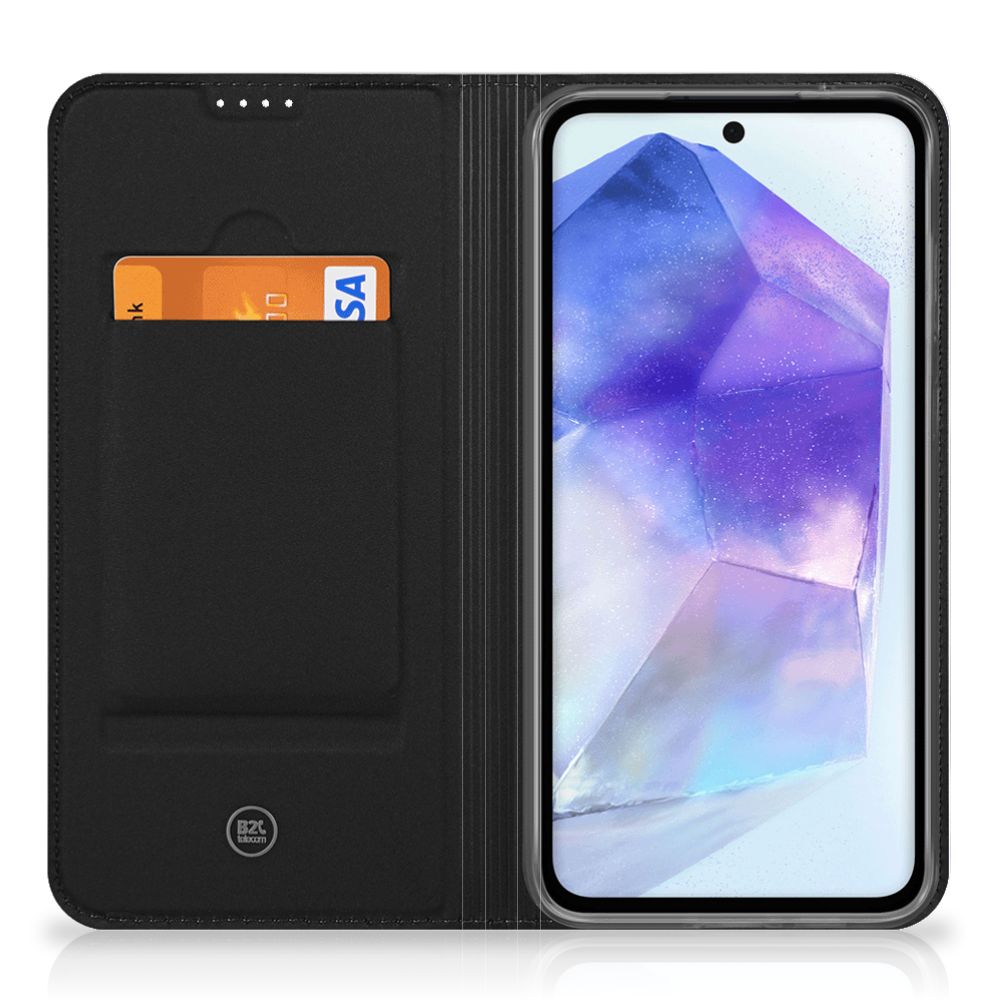 Samsung Galaxy A55 Hoesje maken Paarden ontworpen voor paardenliefhebbers met een elegante zwarte afwerking.