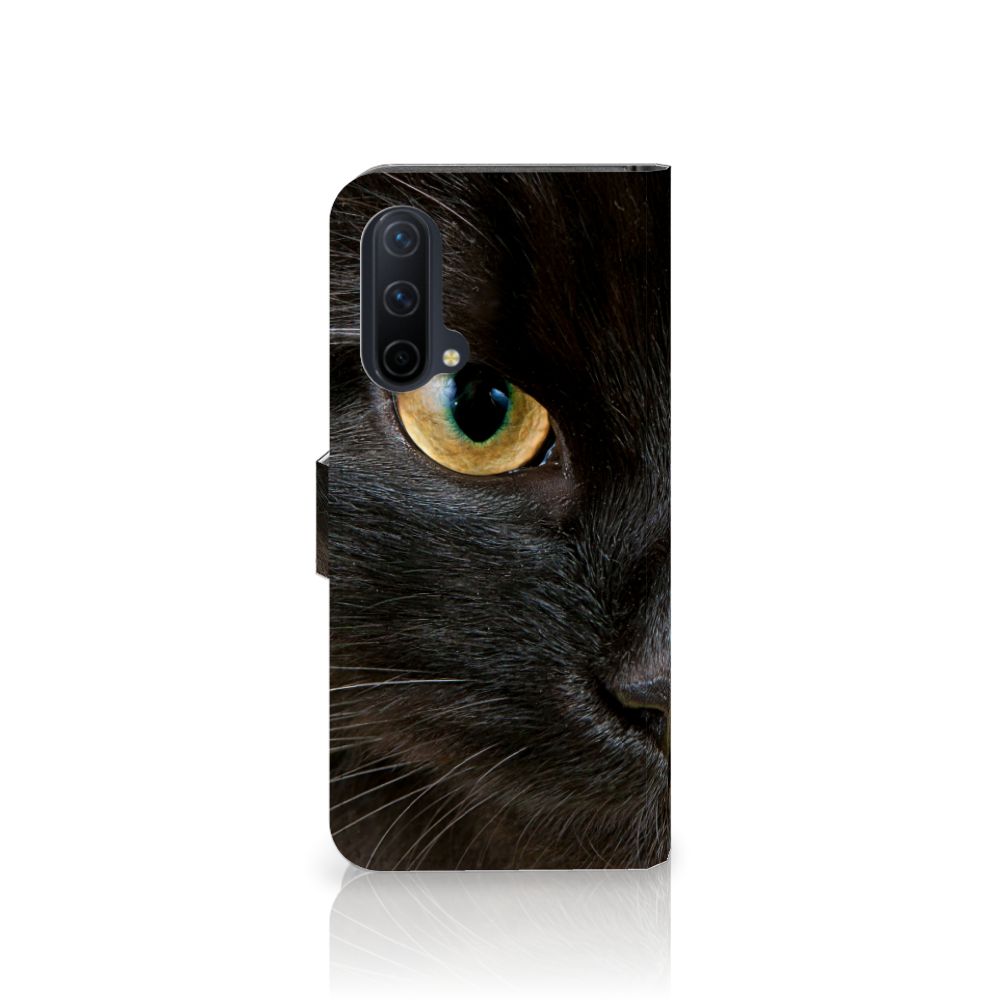 OnePlus Nord CE 5G Telefoonhoesje met Pasjes Zwarte Kat