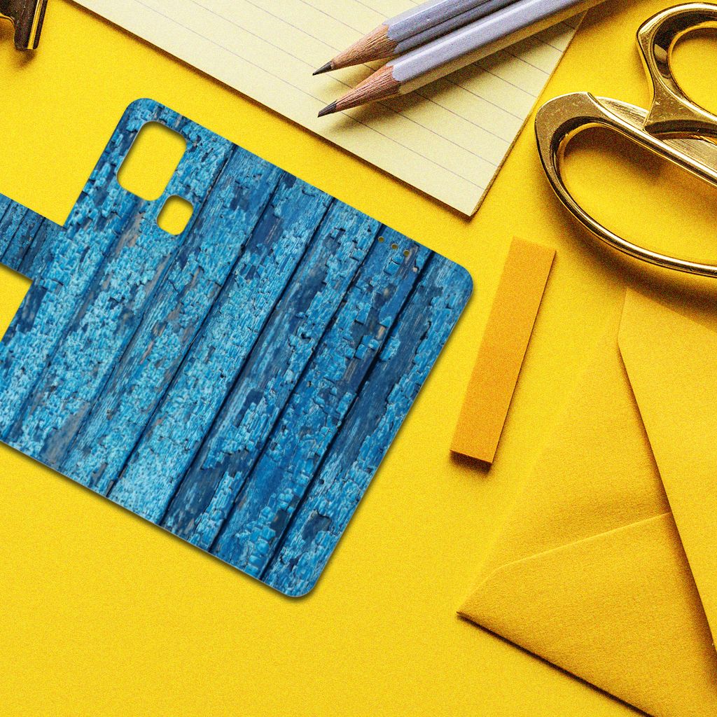 Samsung Galaxy M31 Book Style Case Wood Blue