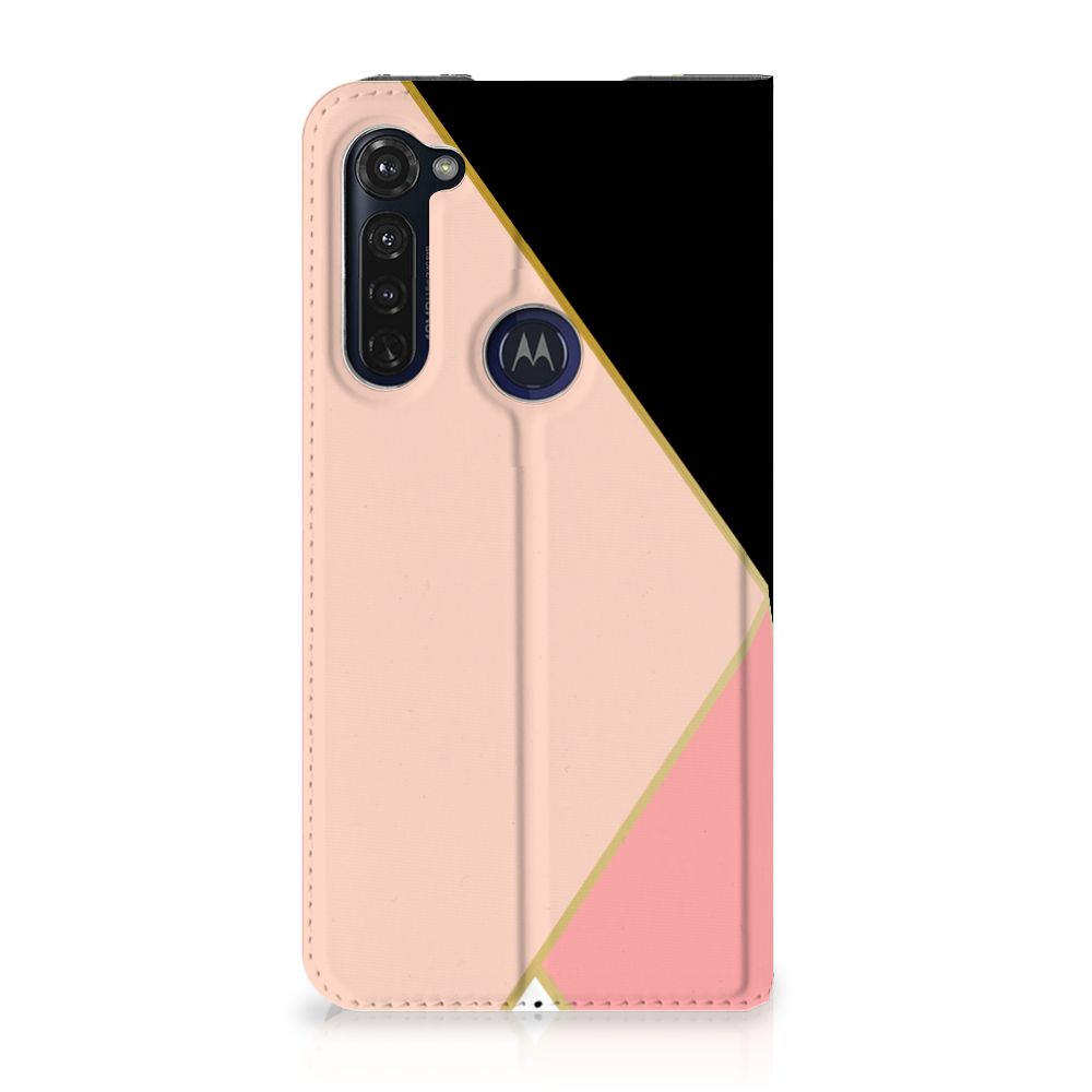 Motorola Moto G Pro Stand Case Zwart Roze Vormen - B2C Telecom
