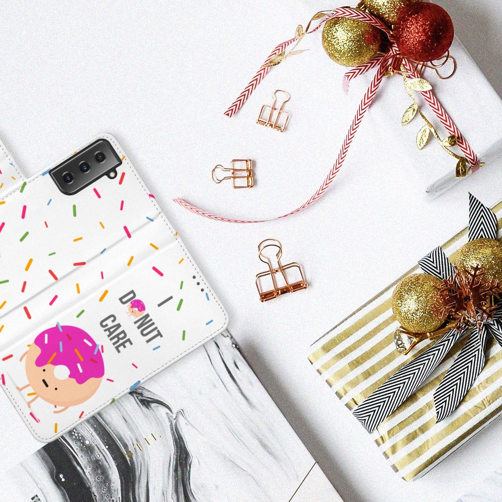 Samsung Galaxy S21 Plus Book Cover Donut Roze