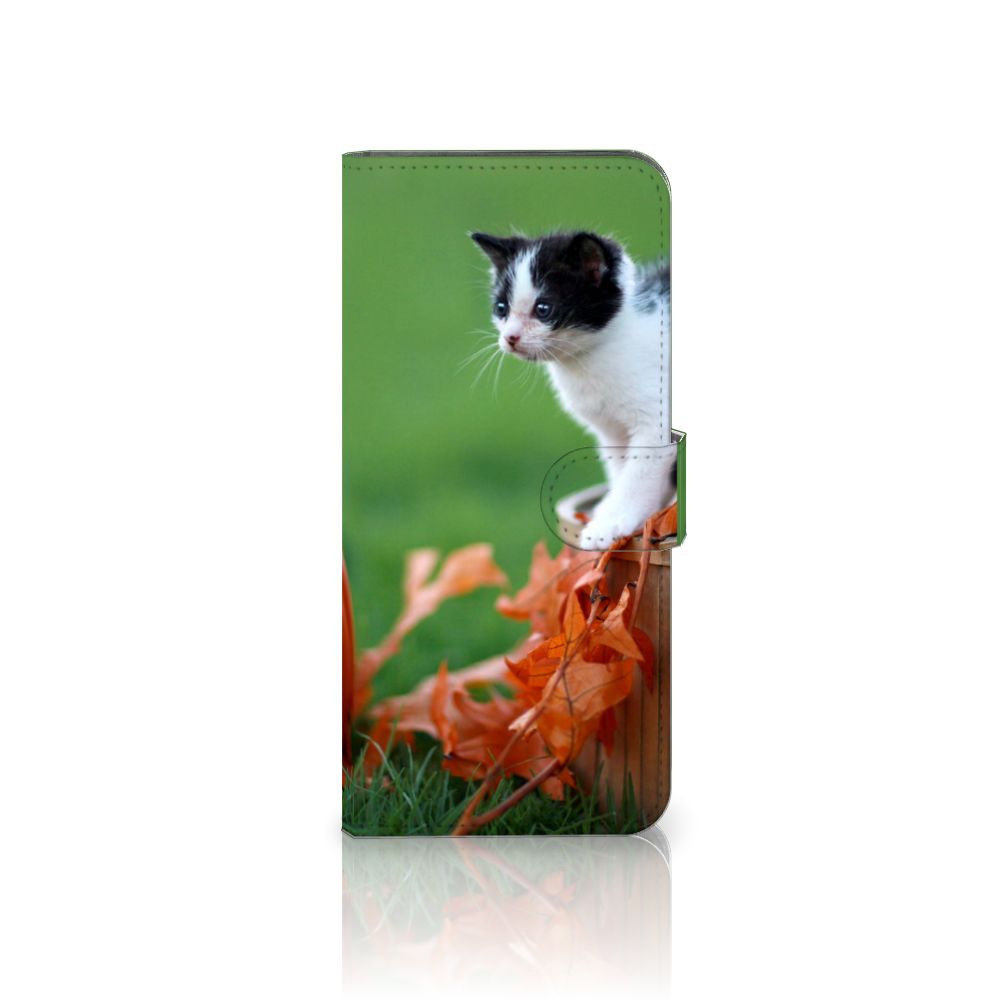 Motorola Edge 20 Lite Telefoonhoesje met Pasjes Kitten