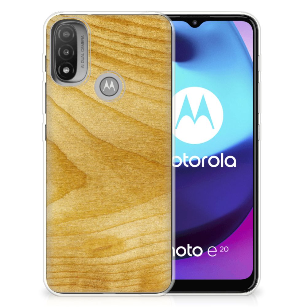 Motorola Moto E20 | E40 Bumper Hoesje Licht Hout