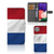 Samsung Galaxy A22 5G Bookstyle Case Nederlandse Vlag met artistiek design en pasjeshouder.