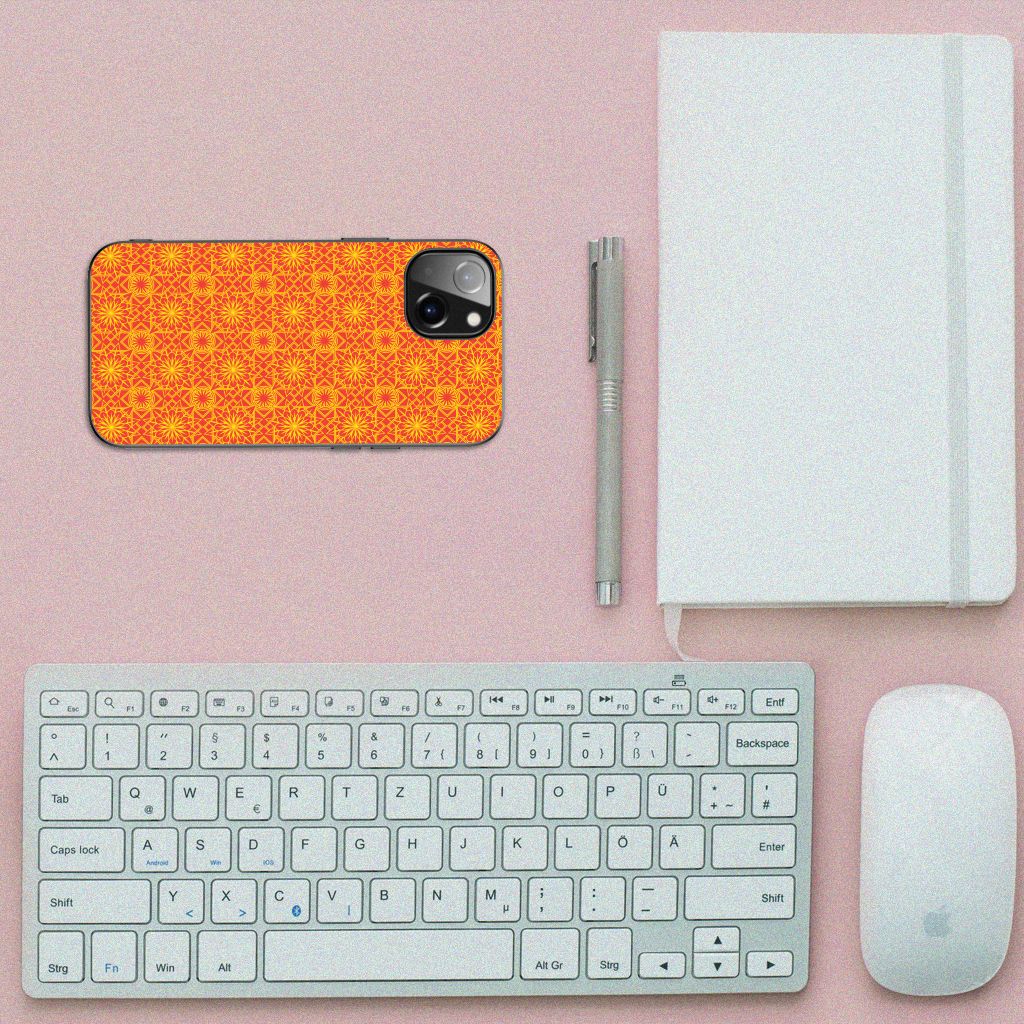 Apple iPhone 13 Back Case Batik Oranje B2C Telecom
