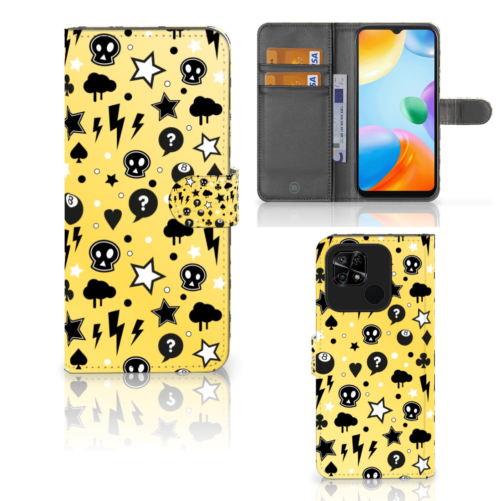 Telefoonhoesje met Naam Xiaomi Redmi 10C Punk Geel
