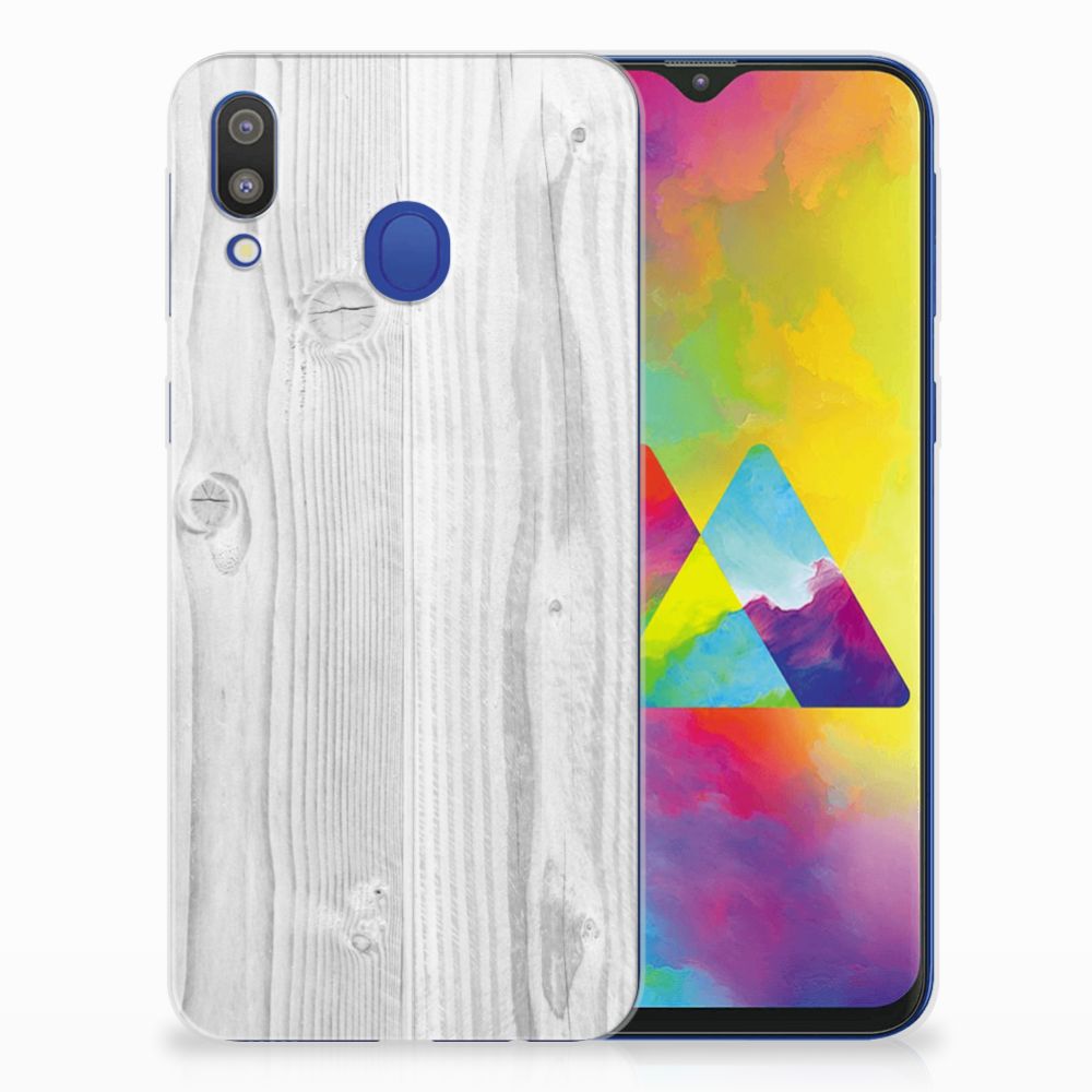 Samsung Galaxy M20 (Power) Bumper Hoesje White Wood