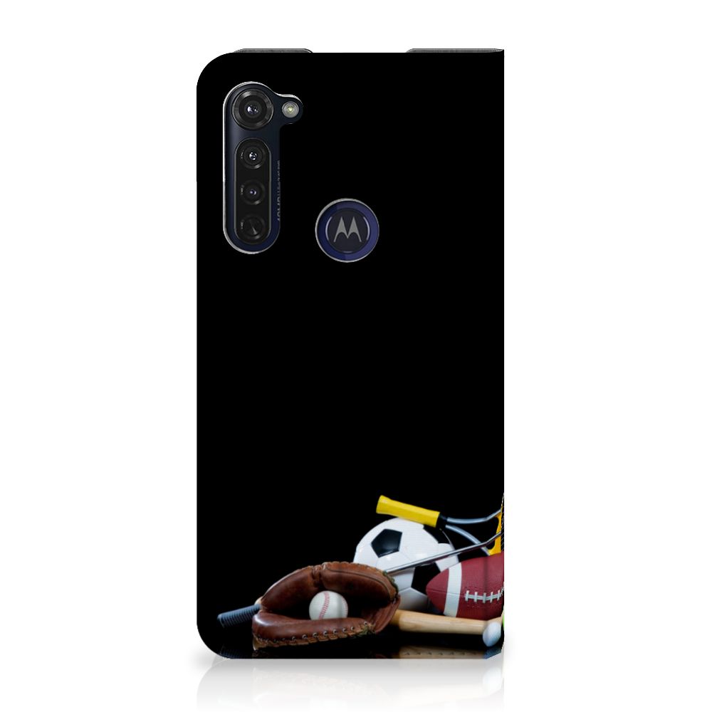 Motorola Moto G Pro Hippe Standcase Sports met sportafbeeldingen en houder voor pasjes
